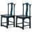 Pair of Blue Yoke-Back Chinese Chairs