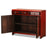 Red and Black Painted Oriental Cabinet