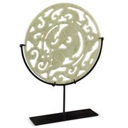 Carved Jade Ring on Stand