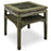Square Grey Lacquer Table with Carved Top