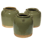 Vintage Chinese Celedon Green Ceramic Jars