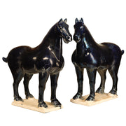 Chinese Ceramic Horse, Dark Blue