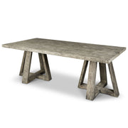 Reclaimed Wood Dining Table with X Base