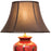 Red Lacquer Table Lamp with Gold Cranes