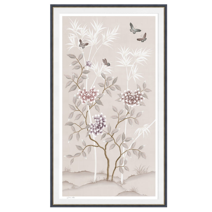 Pink Bamboo and Butterflies Painting