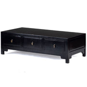 Three Drawer Kang Table, Black Lacquer
