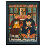 Ancestor Painting, Couple in Burgundy and Black