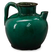 Small Green Ceramic Oil Jug