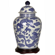 Blue and White Dragon Storage Jar