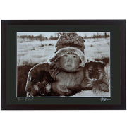 Framed Print - 'Young Oroqen Boy with Puppies'