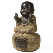Carved Stone Luohon Monk, Joyous