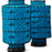 Wire and Canvas Chinese Lantern - Tall Blue Cylindrical