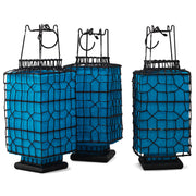 Chinese Lantern, Tall Blue Rectangular