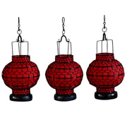 Wire and Canvas Lantern - Red Ball