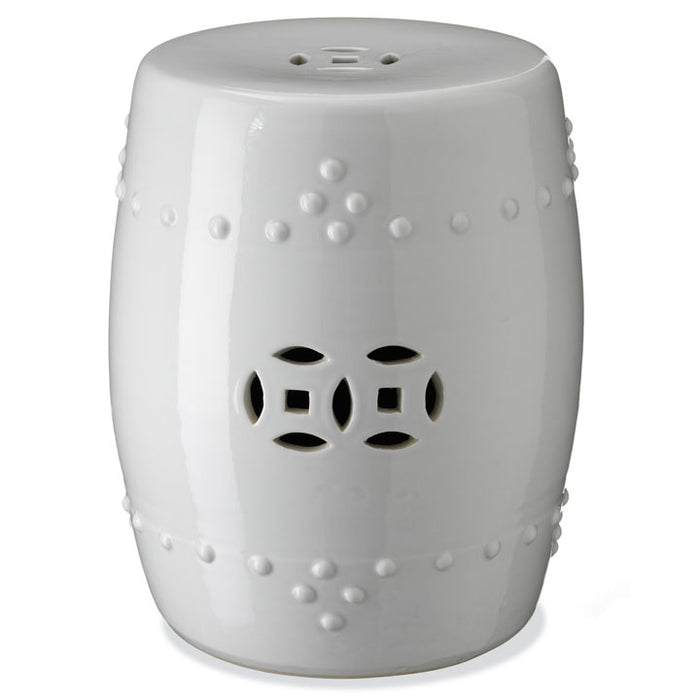 White Ceramic Stool — Shimu